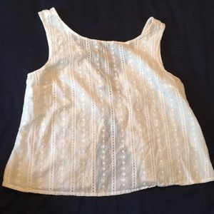 White, lace crop top